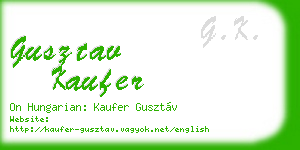 gusztav kaufer business card